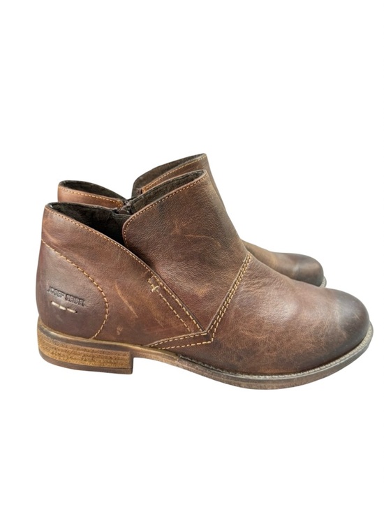 Josef Seibel Shoes - Josef Seibel Sienna 81 Distressed Brown Leather Zip Up Ankle Boots EU39